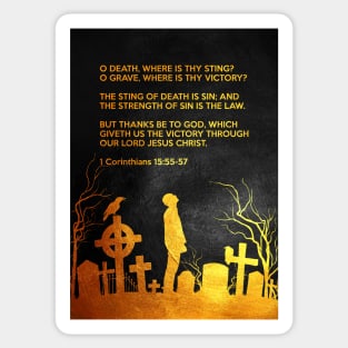 1 Corinthians 15:55-57 Bible Verse Wall Art Sticker